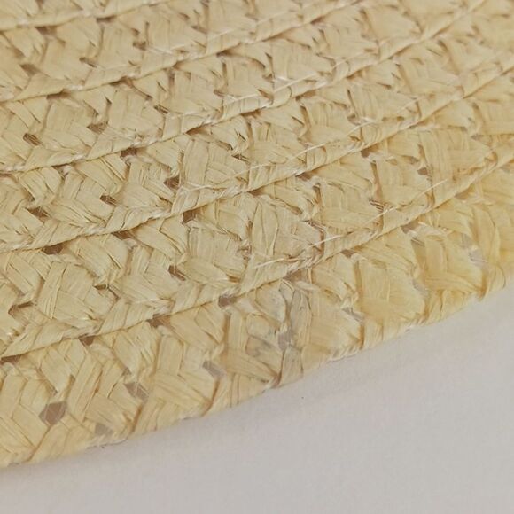 Boho cream sun hat with black/white braid and black pom pom - Picture 6 of 6